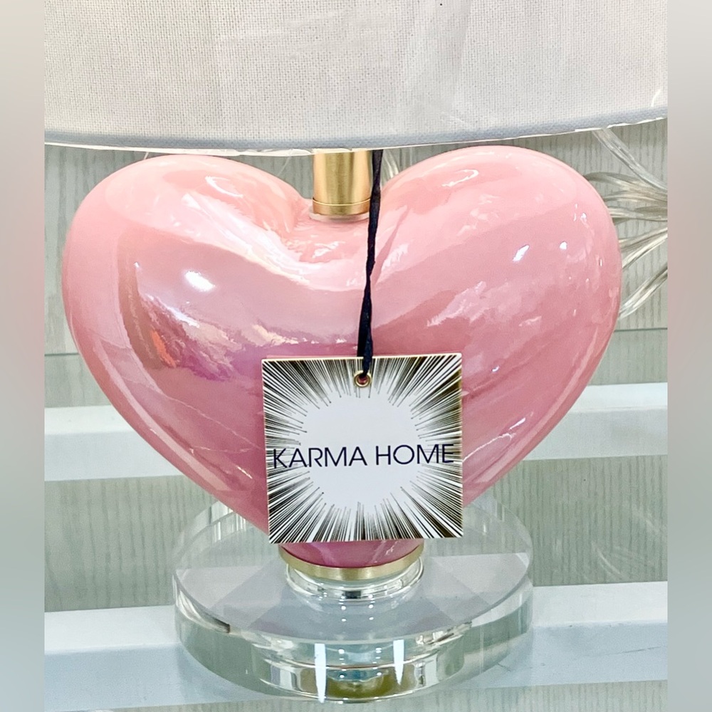 Karma Home Pink Heart Table Lamp - Picture 2 of 3